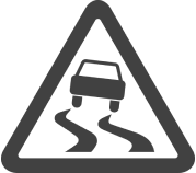 Unsafe road sign icon