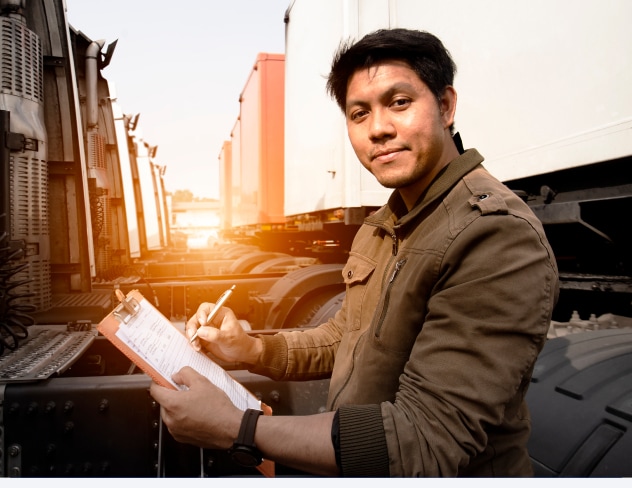 Image of a man checking on clipboard