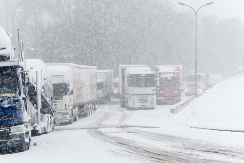 trucks in snow